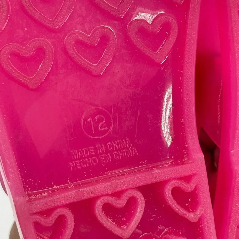Old Navy Girls Pink Jelly Sandals Size 12 – Wide Strap Buckle Style